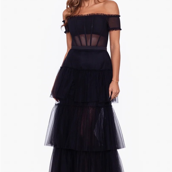 Betsy and Adam Black Tulle Dress - Picture 1 of 3